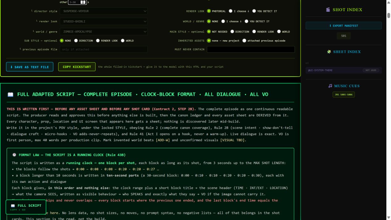 Vertical edition timing and script controls